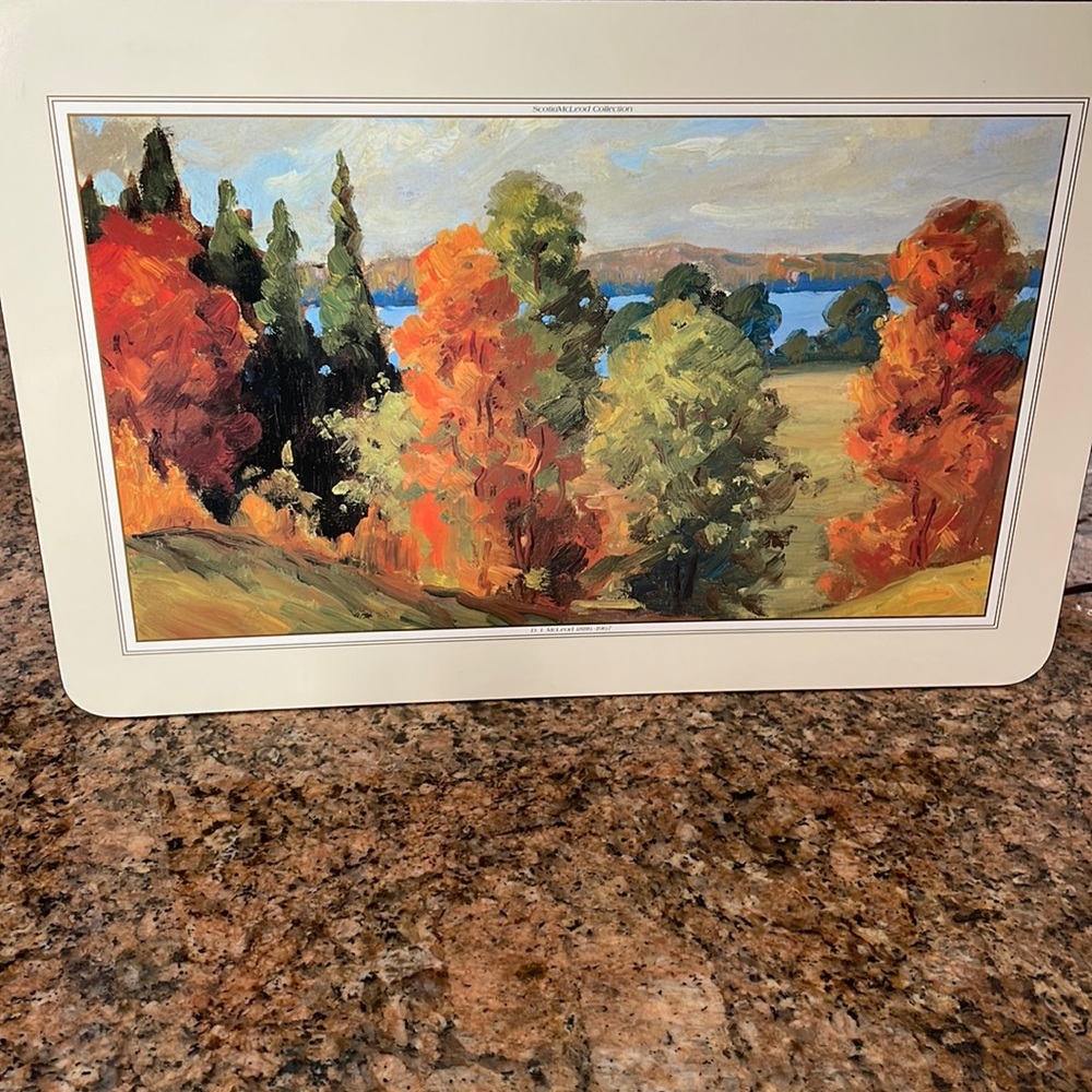 Autumn scene - cork-backed placemat - use as intended or as art